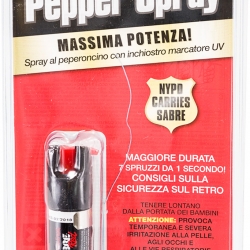 SPRAY DA DIFESA AL PEPERONCINO SABRE RED CON ANELLO PORTACHIIAVI - 5 SPRUZZI DA 1 sec