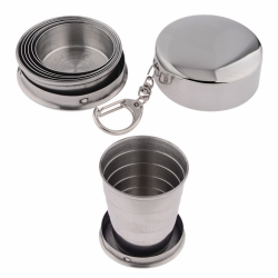 BICCHIERE COMPACT PIEGHEVOLE IN ACCIAIO INOX - GRANDE